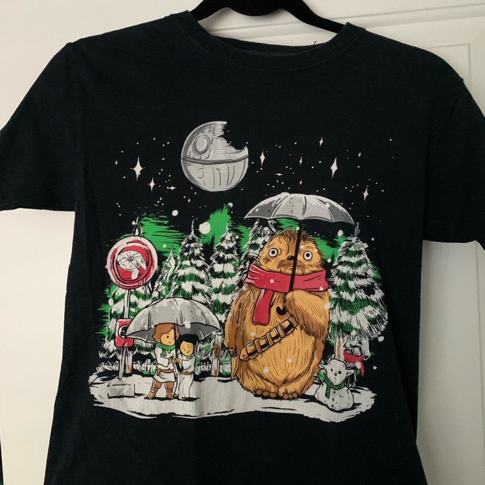 Christmas Totoro & Star Wars Child size L t-shirt